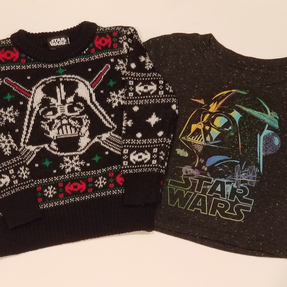18m star wars Christmas sweater and tshirt